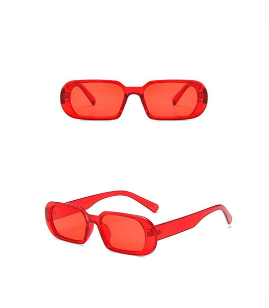 Black rectangular fashion sunglasses with dark lenses, featuring a thick frame and temples, angled on a white background. - Image 16