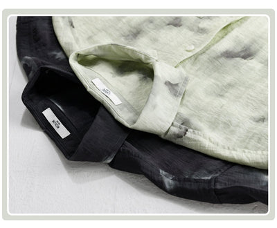 Camisa de Lino Estampada Manga Corta Fresca para Verano - Image 17