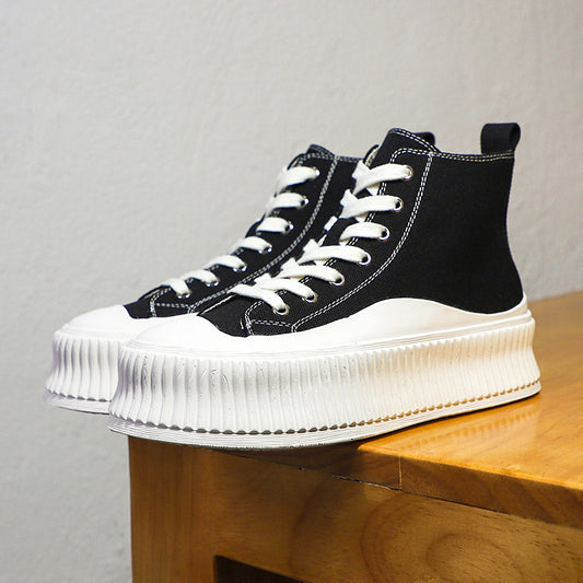 Zapatillas Canvas Altas para Mujer con Suela Gruesa