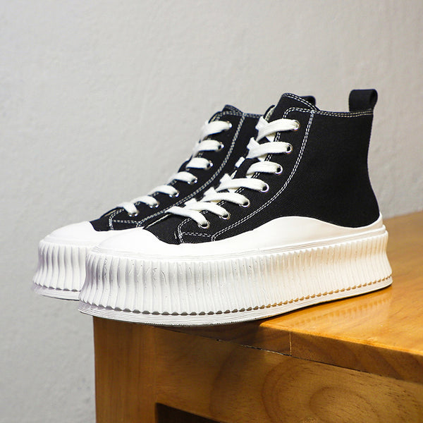 Zapatillas Canvas Altas para Mujer con Suela Gruesa