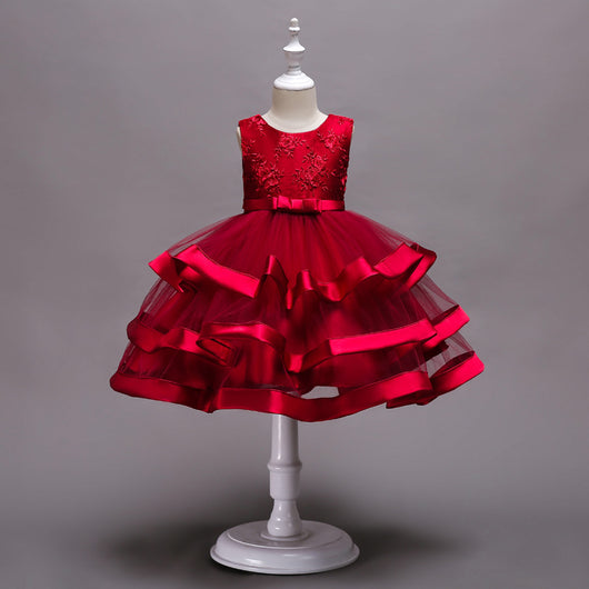 Vestido Infantil con Mangas Abullonadas y Bordados Delicados - Image 16