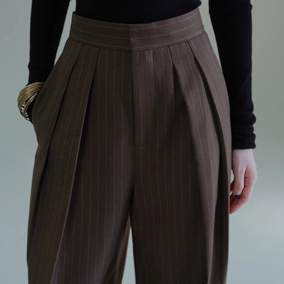 Pantalones de Traje a Rayas Coordinables para Mujer - Otoño e Invierno - Image 4