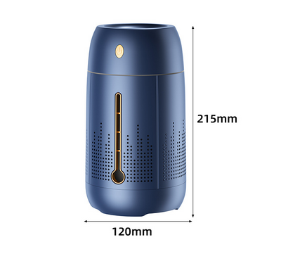 White cylindrical household humidifier with a visible water level indicator, next to its brown cardboard packaging. - Image 21