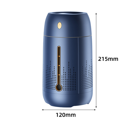 White cylindrical household humidifier with a visible water level indicator, next to its brown cardboard packaging. - Image 21