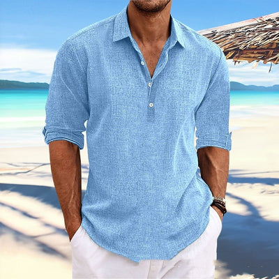 Camisa Holgada de Cáñamo y Algodón para Hombre - Talla Grande - Image 6