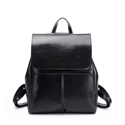 Mochila de Cuero Encerado Retro para Mujer - Estilo Casual y Versátil - Image 5