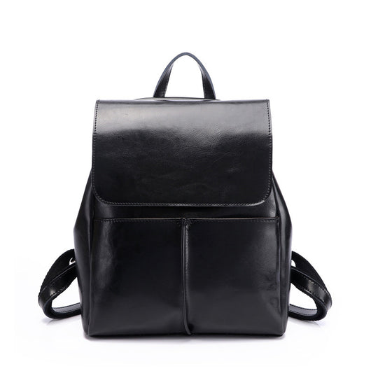 Mochila de Cuero Encerado Retro para Mujer - Estilo Casual y Versátil - Image 5