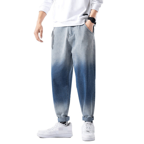 Pantalones Vaqueros Holgados Estilo Hong Kong para Hombre - Corte Coreano Primavera Otoño