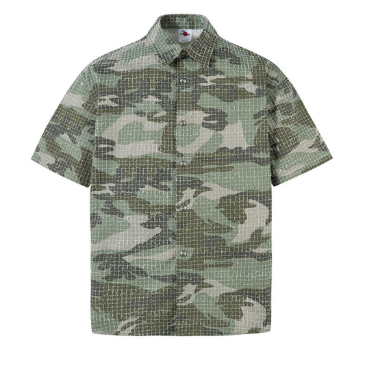 Camisa Retro Camuflaje Americana Manga Corta para Hombre