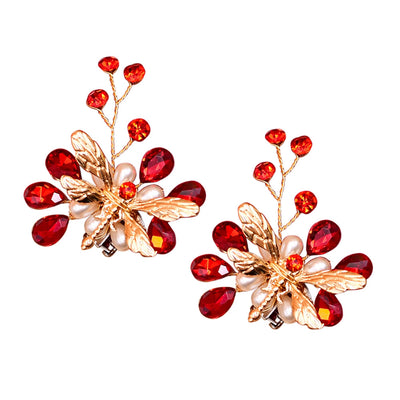 Hebilla de Zapato con Strass Removible - Accesorio Elegante en Rojo Perla - Image 3