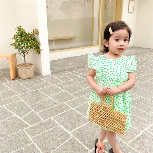 Vestido Princesa de Algodón para Niña con Escote V y Mangas Volantes - Image 13