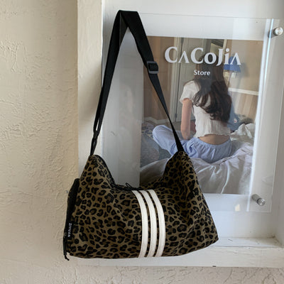 Bolso Mensajero Deportivo Estampado Leopardo Gran Capacidad - Image 7