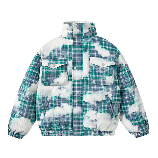 Abrigo de Algodón Cuadros Retro Holgado para Invierno - Image 6