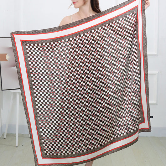 Pañuelo Cuadrado de Satén Estampado Cashew para Mujer - Image 31