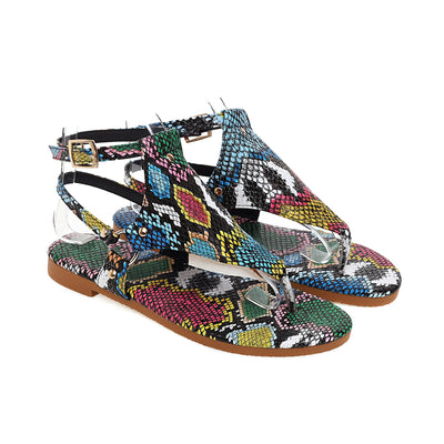 Chanclas Planas Estampado Cebra Mujer Sandalia Serpiente Talla Grande - Image 9