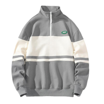 Suéter Cuello Alto Hombre Estilo Europeo Contraste de Colores Casual Deportivo - Image 5