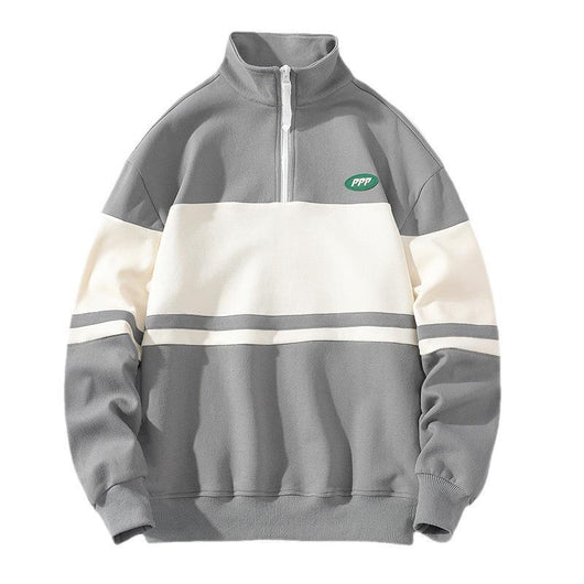 Suéter Cuello Alto Hombre Estilo Europeo Contraste de Colores Casual Deportivo - Image 5