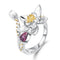 Ring Inlaid With Gem Natural Wind Flowers Natural Rose Ring Adjustable Opening