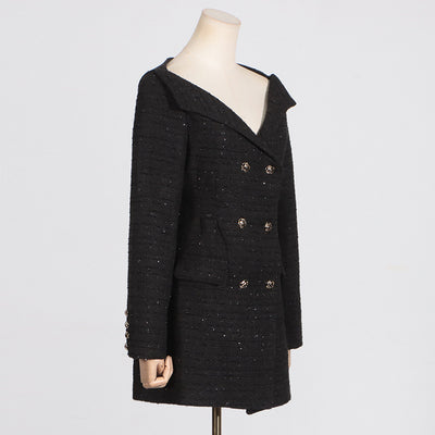 Vestido Elegante Hombros Descubiertos con Manga Larga y Cintura Ajustada - Image 12