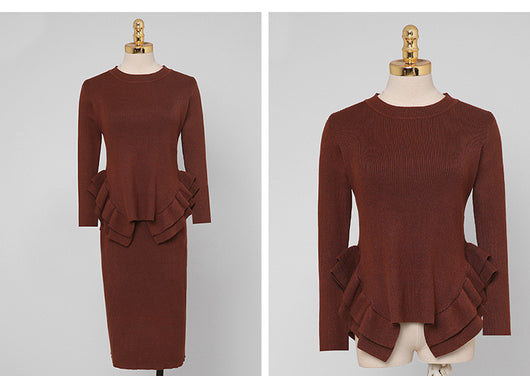 Conjunto Elegante: Blusa Tejida Elástica y Falda Ajustada - Image 14
