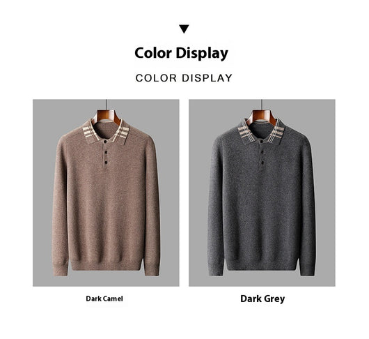 Suéter Polo Cuello Solapa Multicolor Tejido Cashmere Holgado - Image 15