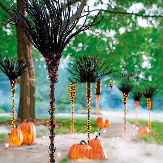 Escoba Iluminada para Decoración de Halloween