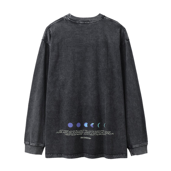 Playera Estampada de Manga Larga con Diseño Religioso para Hombre