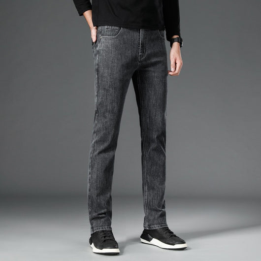 Pantalones de Vestir Holgados Rectos Invierno Gruesos para Hombre