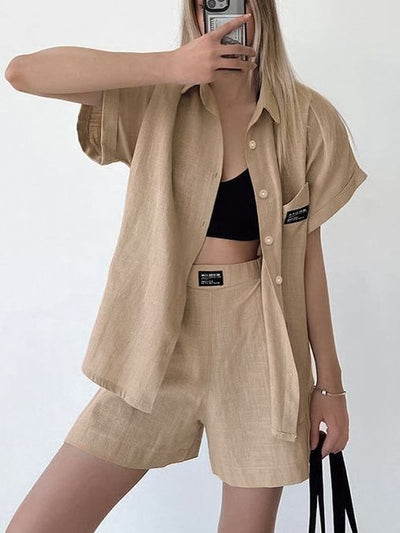 Conjunto Casual Mujer: Blusa Manga Corta y Shorts - Image 11