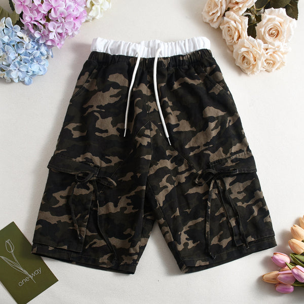 Shorts Holgados de Camuflaje con Bolsillos y Cordón Ajustable - Image 6