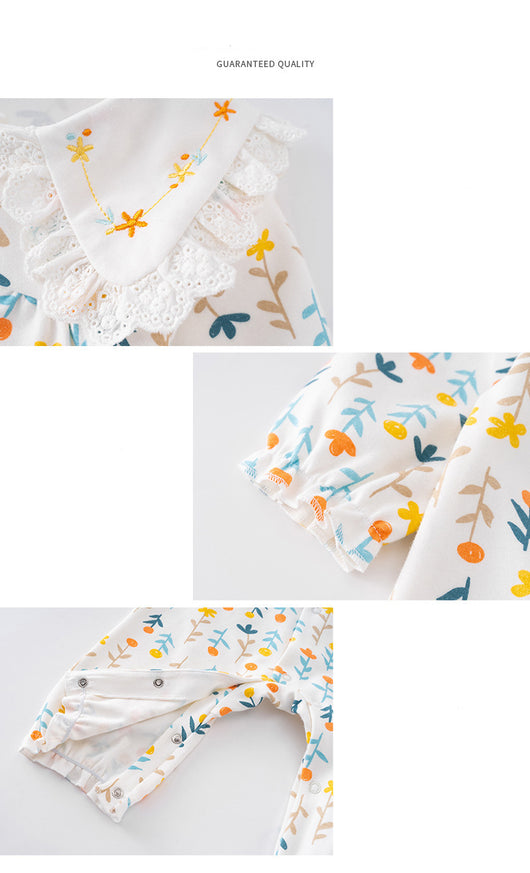 Jumpsuit Infantil de Manga Larga con Estampado Floral - Image 12
