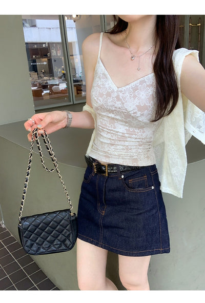 Camiseta Elegante sin Mangas de Encaje Premium para Mujer - Image 11