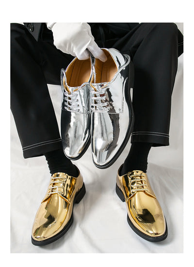 Zapatos de Cuero Brillante con Punta Afilada Estilo Británico para Hombre - Image 10