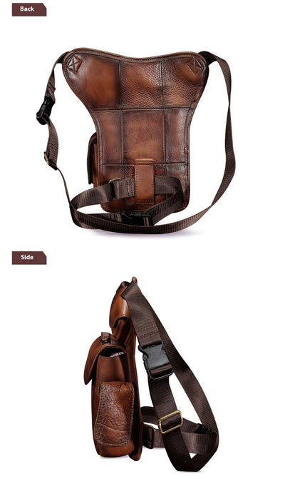 Bolsa de Cintura de Cuero Curtido al Aceite Vintage para Hombre - Estilo Outdoor - Image 36