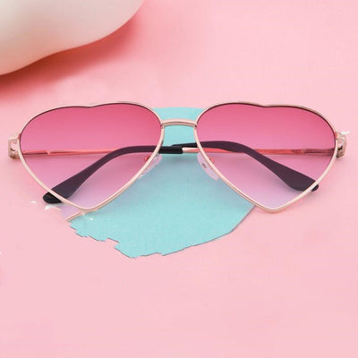 Gafas de Sol Metálicas en Forma de Corazón Durazno - Image 8
