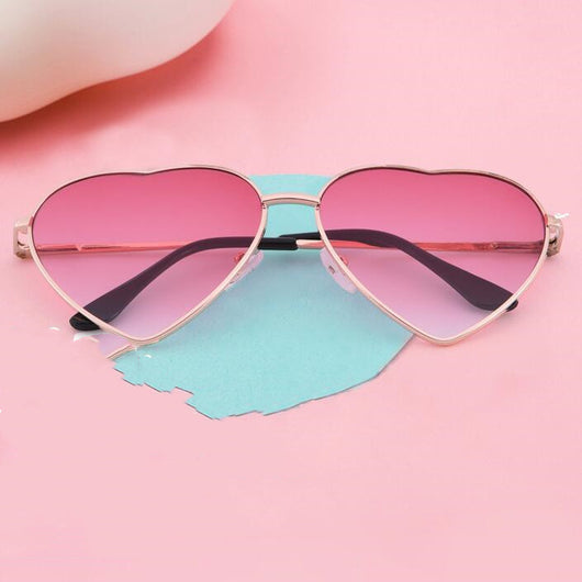 Gafas de Sol Metálicas en Forma de Corazón Durazno - Image 8
