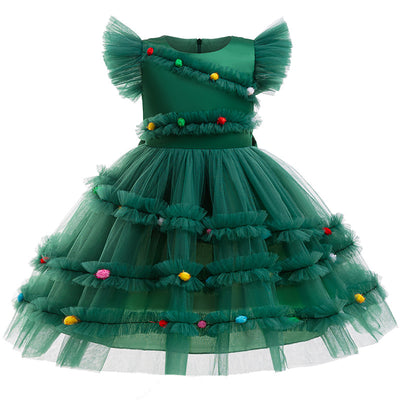 Vestido de Princesa Navideño con Lazo para Niña - Image 3