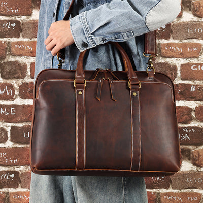 Bolso Mensajero de Cuero Genuino para Hombre - Maletín Ejecutivo Premium - Image 2