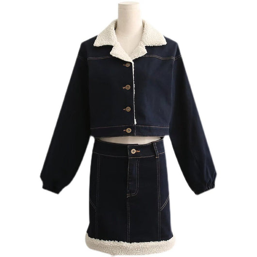 Conjunto de Falda y Chamarra Denim Acolchada para Mujer - Image 2