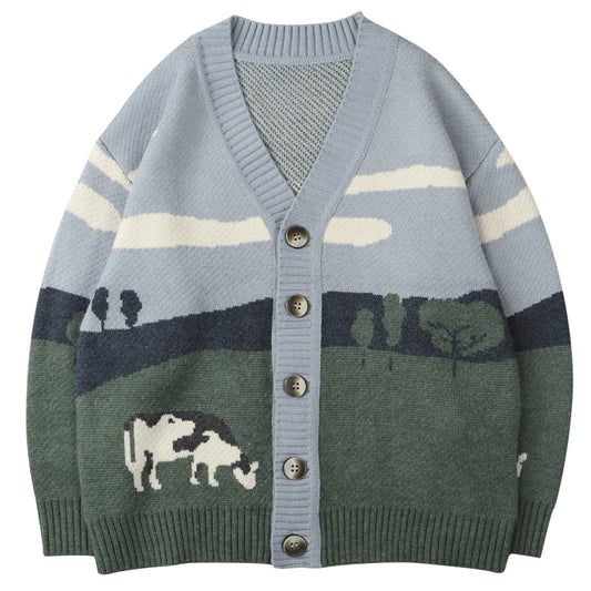 Cardigan Oversize Streetwear Suelto Unisex Hip Hop