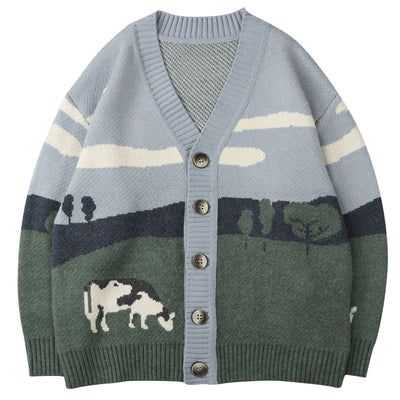 Cardigan Oversize Streetwear Suelto Unisex Hip Hop