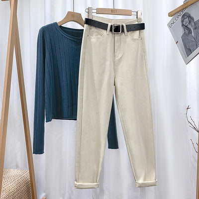 Pantalones Harem Carrot de Mezclilla para Mujer