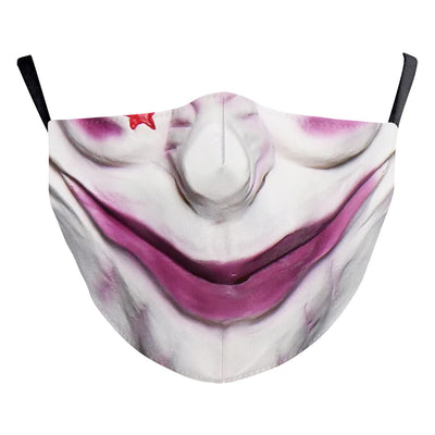 Halloween funny face mask with a digital print of a nose and two large buck teeth, featuring black ear loops. - Image 6