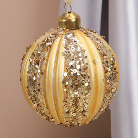 Bola de Navidad de Vidrio con Franjas Verdes y Textura Aterciopelada - Image 14