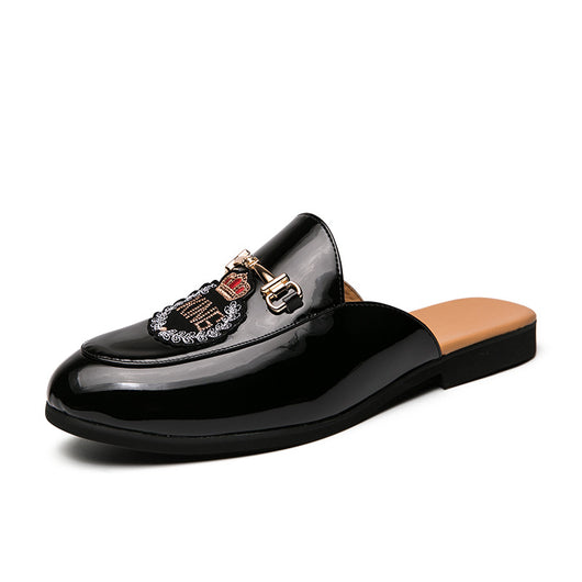 Pantuflas de Cuero Cerradas con Bordado - Zapatos Casuales de Moda para Hombre - Image 7