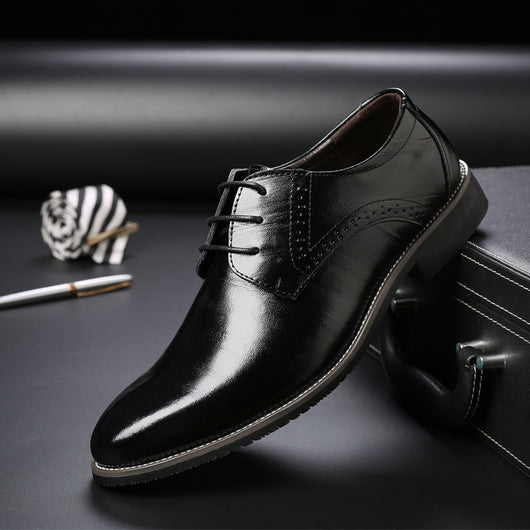 Zapatos Formales de Cuero con Cordones para Hombre Talla Grande