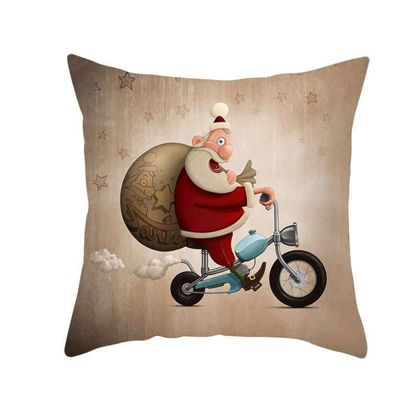 Funda de Almohada Navideña con Diseño de Anciano Navideño