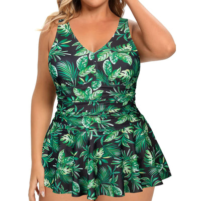 Traje de Baño Talla Grande Estampado sin Mangas para Mujer - Image 8