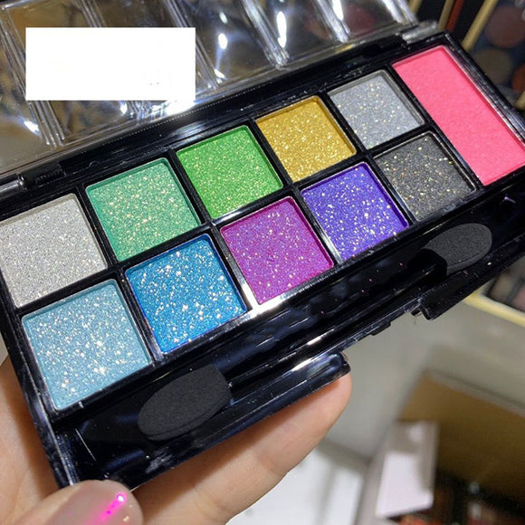 Paleta de Sombras Multicolor Azul Verde Púrpura Amarillo
