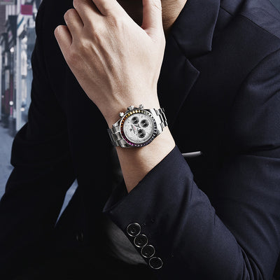 Reloj de Hombre Acero Inoxidable Cristales Multicolor Resistente al Agua - Image 3